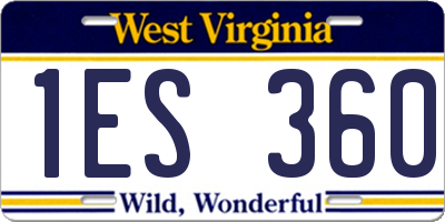 WV license plate 1ES360