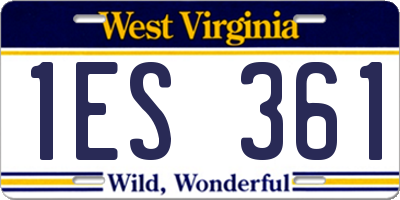 WV license plate 1ES361