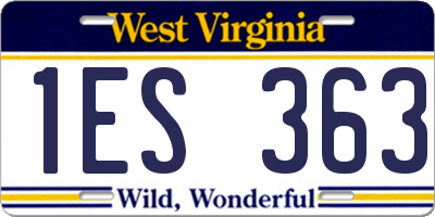 WV license plate 1ES363