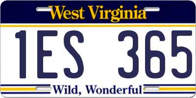 WV license plate 1ES365