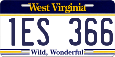 WV license plate 1ES366