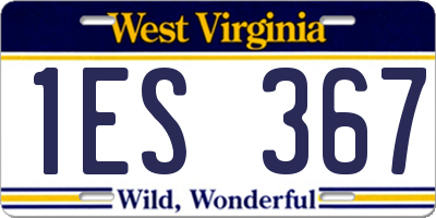 WV license plate 1ES367