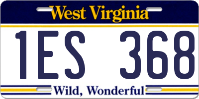 WV license plate 1ES368