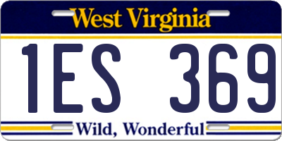 WV license plate 1ES369