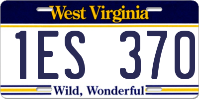 WV license plate 1ES370