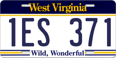 WV license plate 1ES371