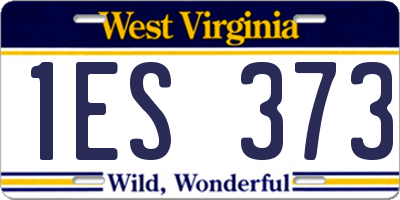 WV license plate 1ES373