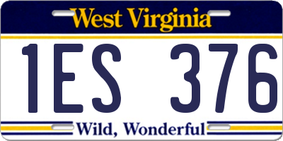 WV license plate 1ES376