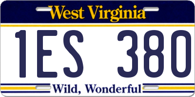 WV license plate 1ES380