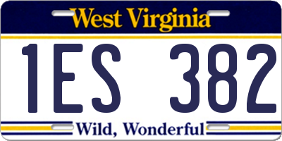 WV license plate 1ES382