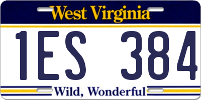 WV license plate 1ES384
