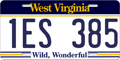 WV license plate 1ES385