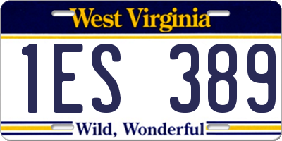 WV license plate 1ES389