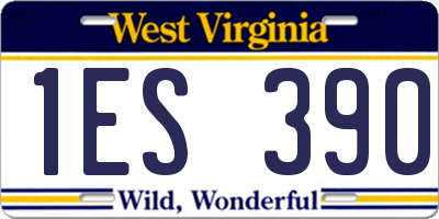 WV license plate 1ES390