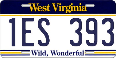 WV license plate 1ES393