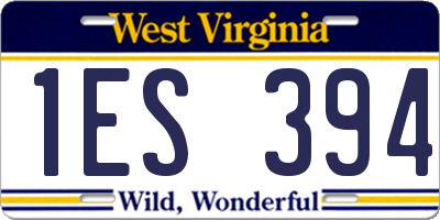 WV license plate 1ES394
