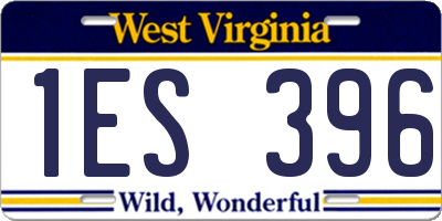 WV license plate 1ES396