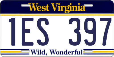 WV license plate 1ES397