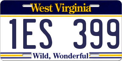 WV license plate 1ES399