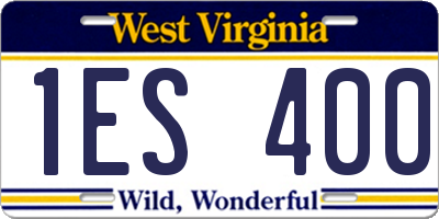 WV license plate 1ES400