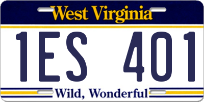 WV license plate 1ES401