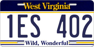 WV license plate 1ES402