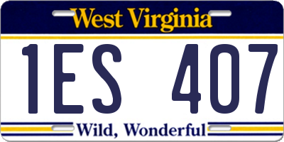 WV license plate 1ES407
