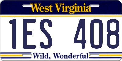 WV license plate 1ES408