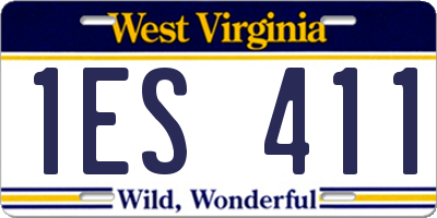 WV license plate 1ES411
