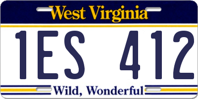 WV license plate 1ES412