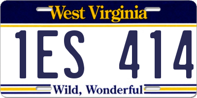 WV license plate 1ES414