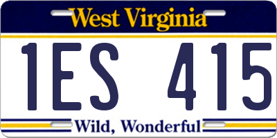 WV license plate 1ES415