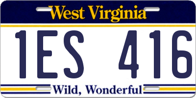 WV license plate 1ES416