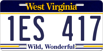 WV license plate 1ES417