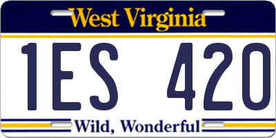 WV license plate 1ES420