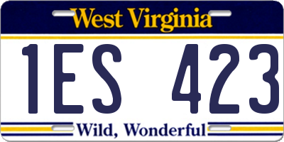 WV license plate 1ES423