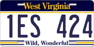 WV license plate 1ES424