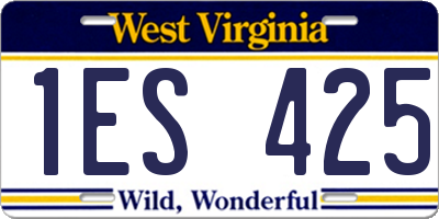 WV license plate 1ES425