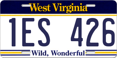 WV license plate 1ES426