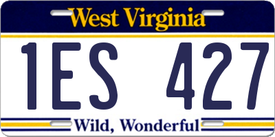 WV license plate 1ES427