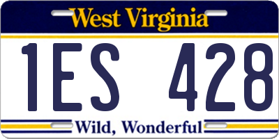 WV license plate 1ES428