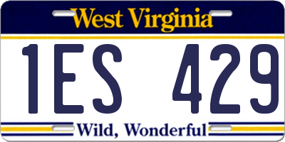 WV license plate 1ES429