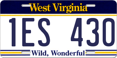 WV license plate 1ES430