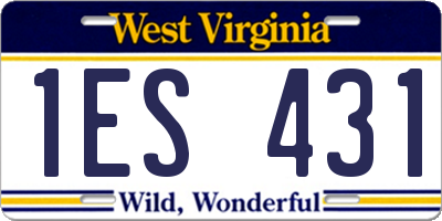 WV license plate 1ES431