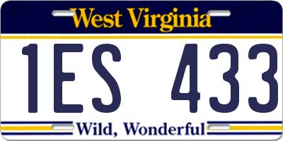WV license plate 1ES433