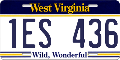 WV license plate 1ES436