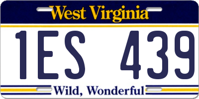 WV license plate 1ES439