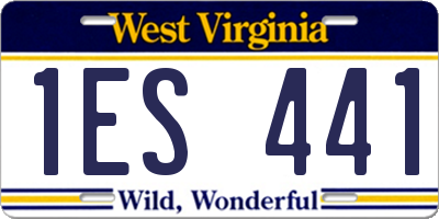 WV license plate 1ES441