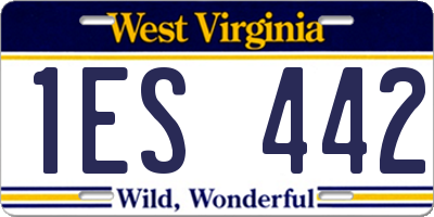 WV license plate 1ES442