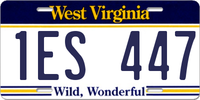 WV license plate 1ES447